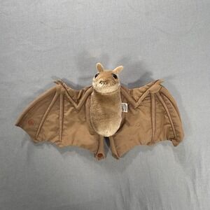Vintage 1994 Stella Luna Brown Bat Plush 7"x14.5" Flaw Y2K Halloween